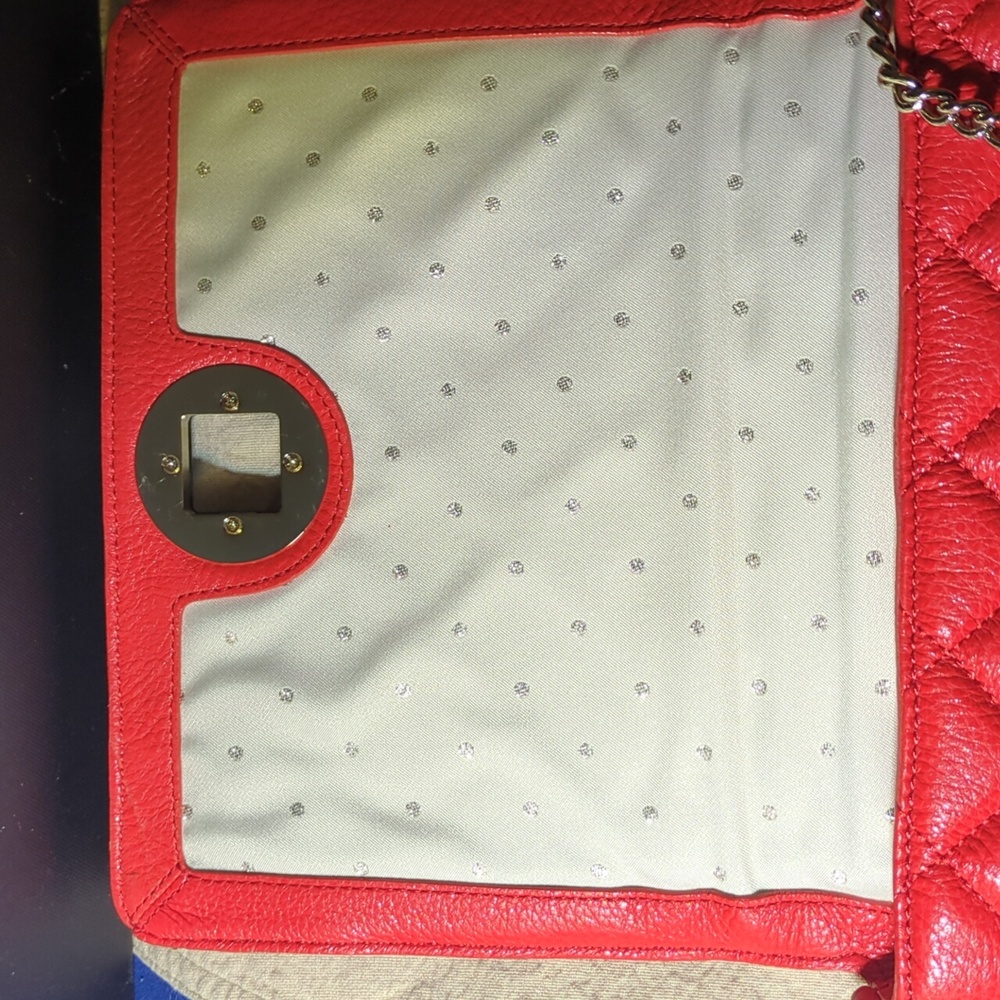 Kate Spade Red Quilted Shoulder Bag with Chain Strap NWOT ASKING ONLY $110 - Picture 5 of 10